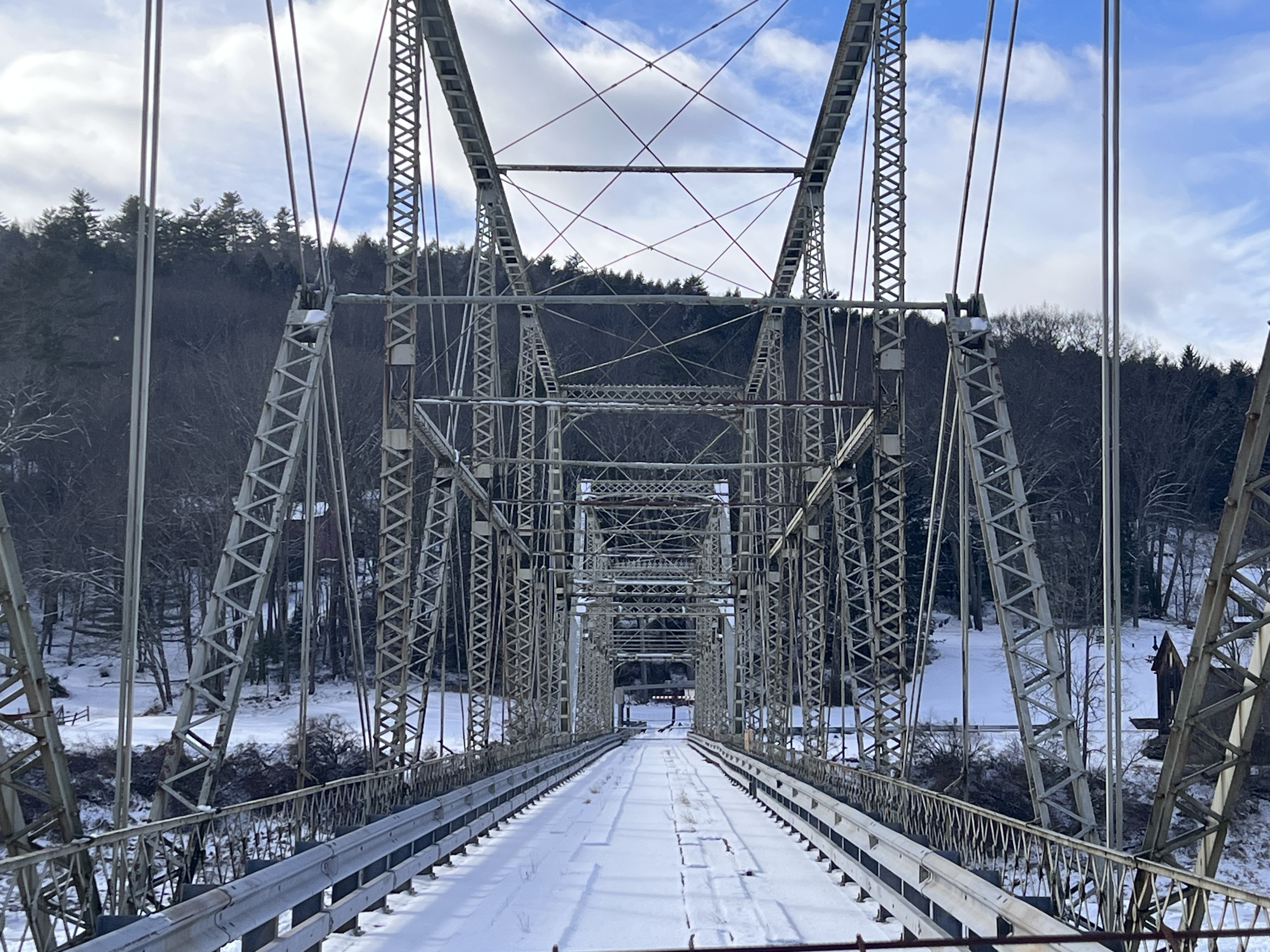 Milanville Bridge over a frozen Upper Delaware River