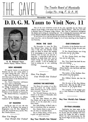 The Gavel, November 1963, p. 1