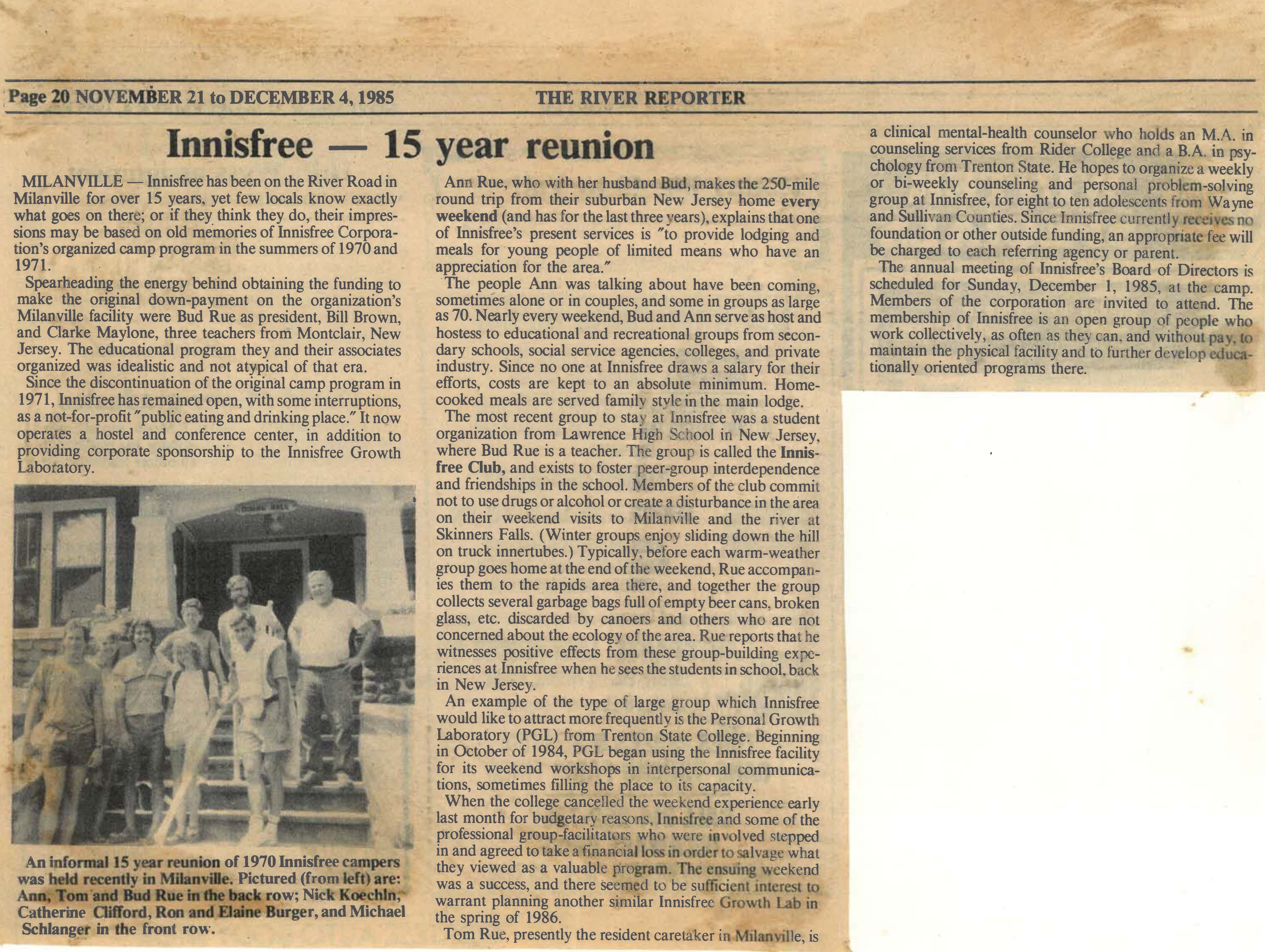 Reunion article