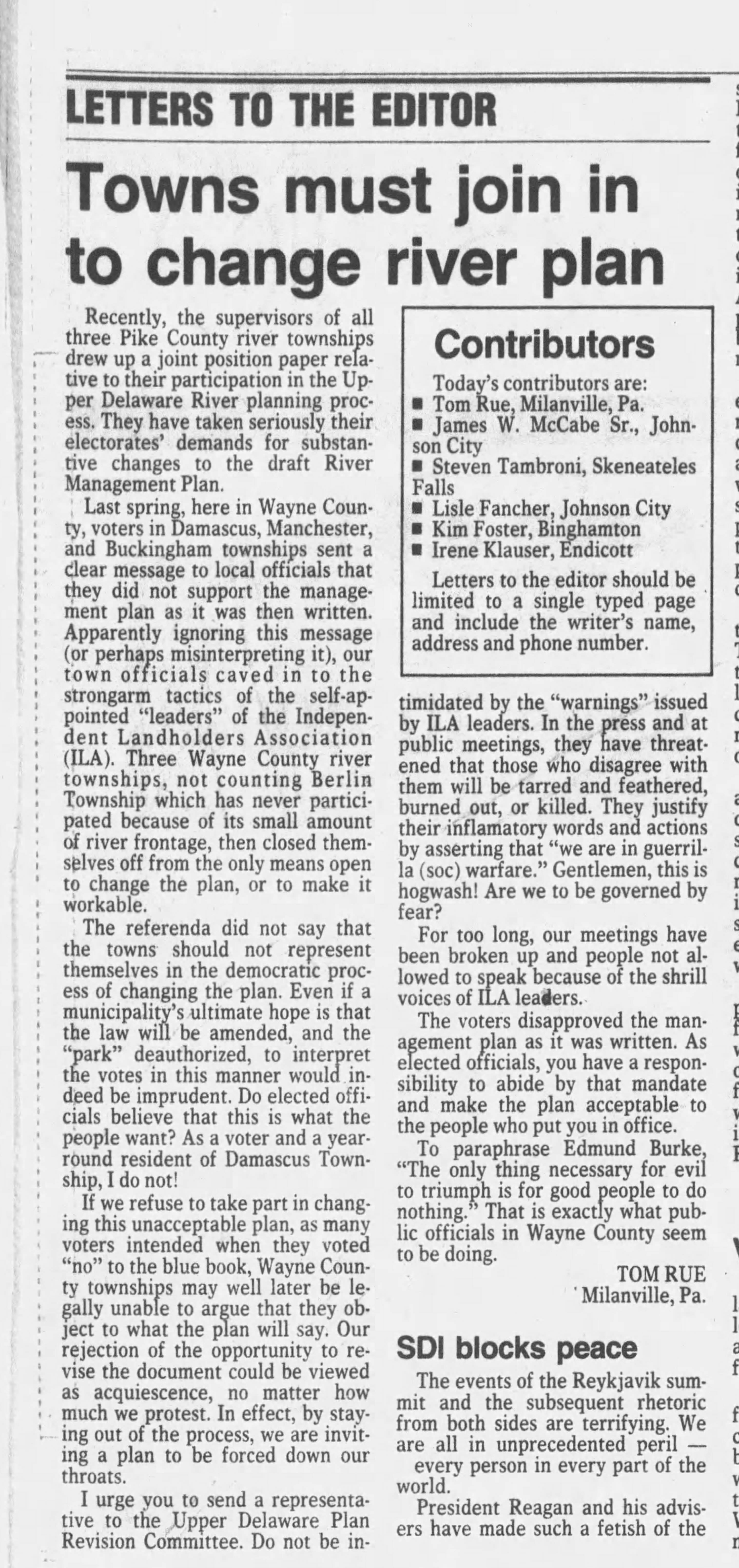 scanned image of letter to the editor