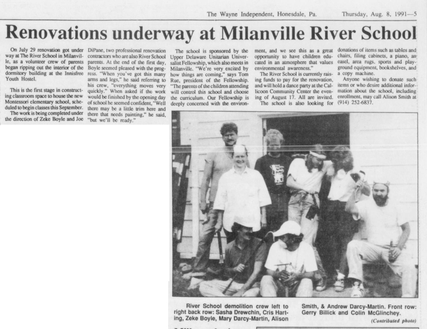 Renovations underway at Milanville River School