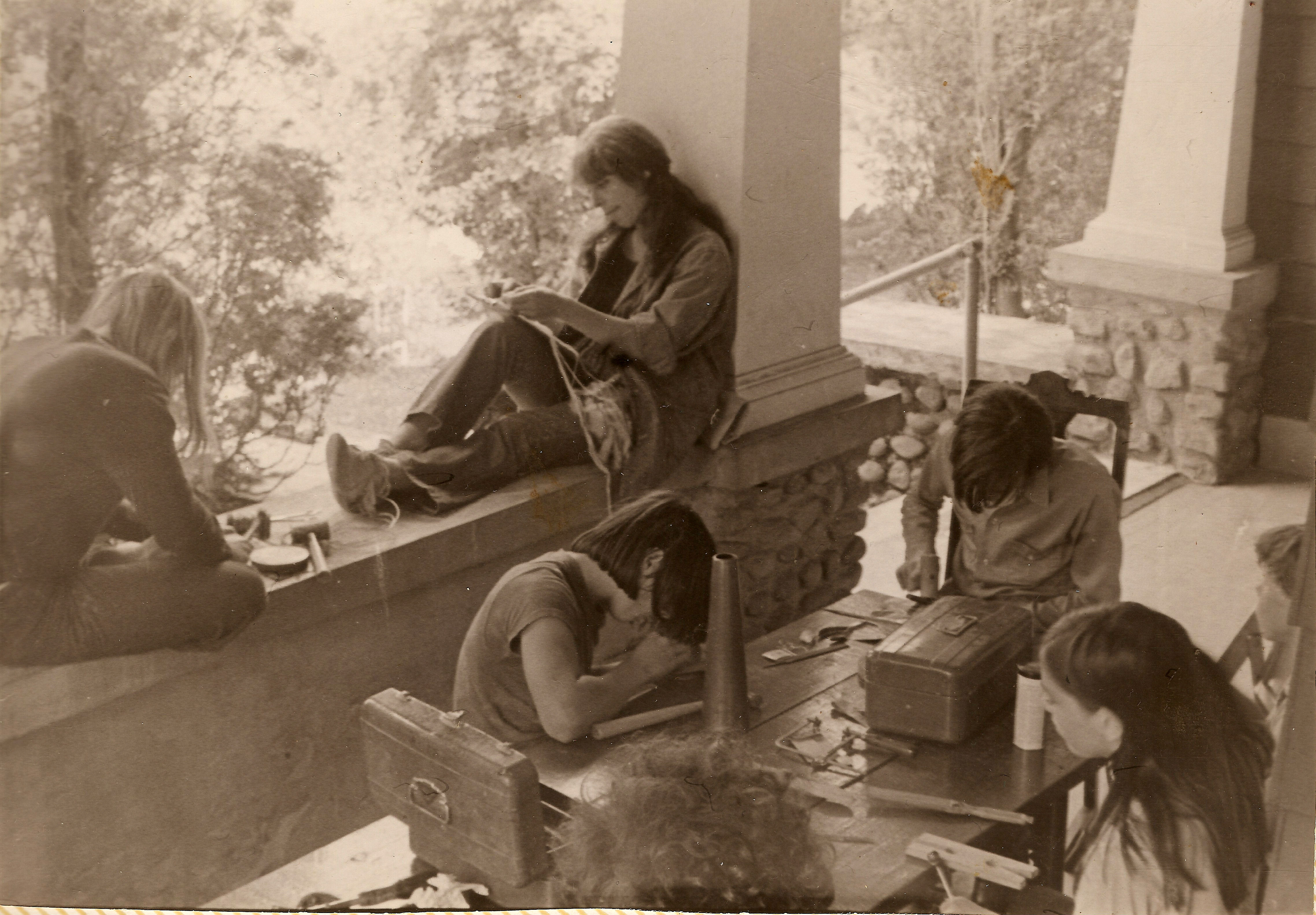 Kerry Adell with Innisfree campers, 1970