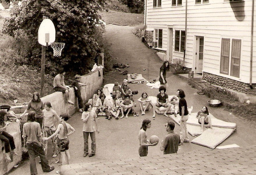 Mattresses in the driveway after an all-night concert