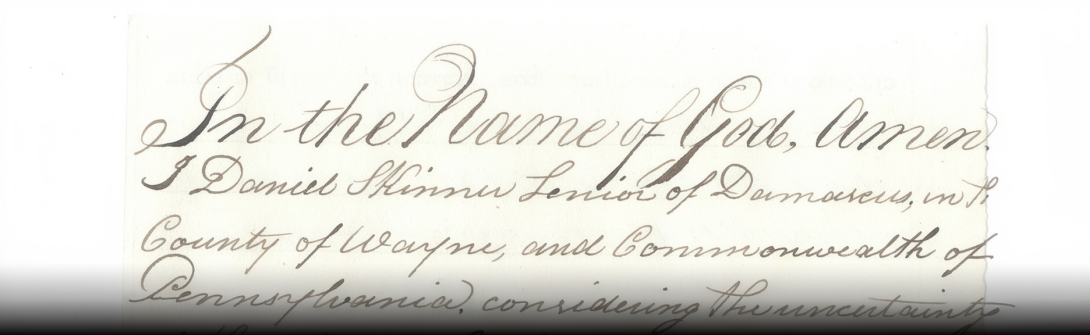 Last Will and Testament of Daniel Skinner, Sr.