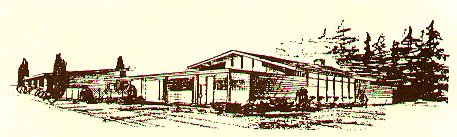Line sketch of Hermann Hall on the grounds of the Delaware Community Center, Creamery Road, Callicoon, New York